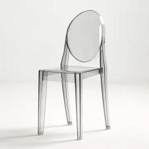 Quality Clear Acrylic Chiavari Chair Armless Round Back PP Plastic for sale