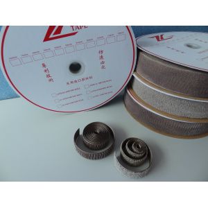 Quality Eco Friendly Adhesive Hook And Loop / Silver Coated Hook And Loop Tape Roll for sale