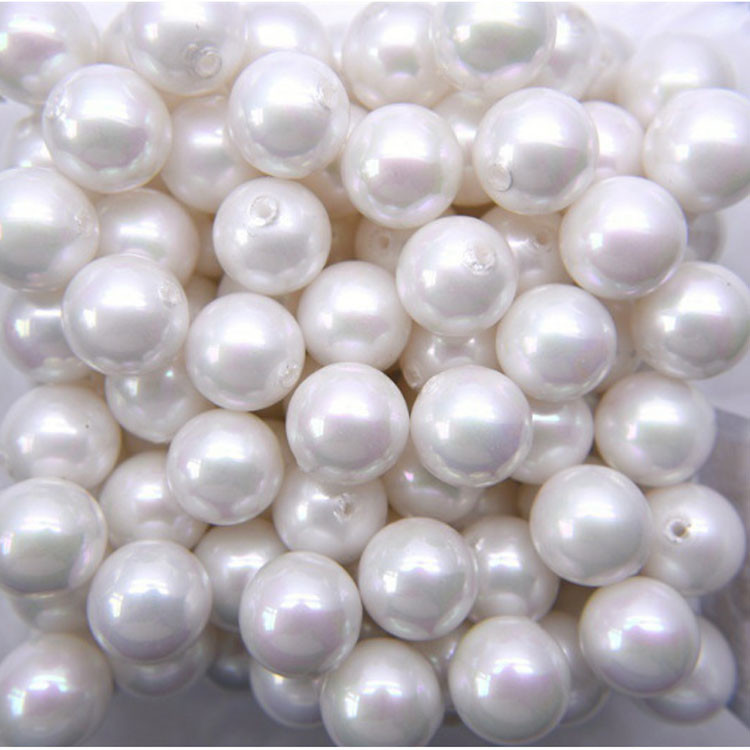 High Quality Round Shape Half Hole White Shell Pearl Loose Bead for DIY Handcraft