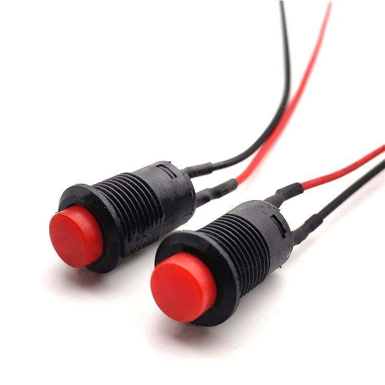 Wintai-Tech Push Button Horn Switch 12v Push Button Starter Switch 12mm Momentary Push Button Switch With Cable Assembly
