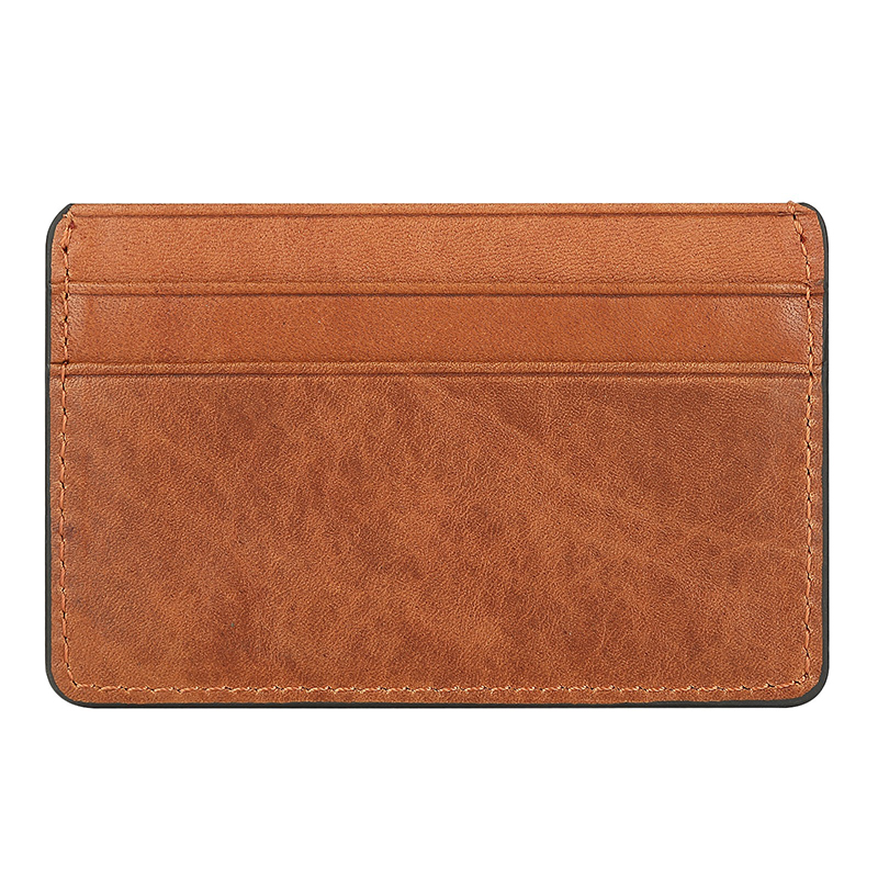 Crazy Horse Slim Genuine Leather Credit Card Holder Wallet For Men Package Weight 0.03kg