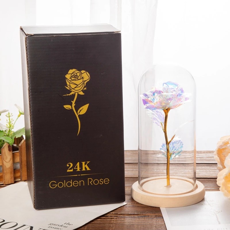 24k gold rose galaxy rose in forbidden glass 24k reg rose 24k rainbow rose