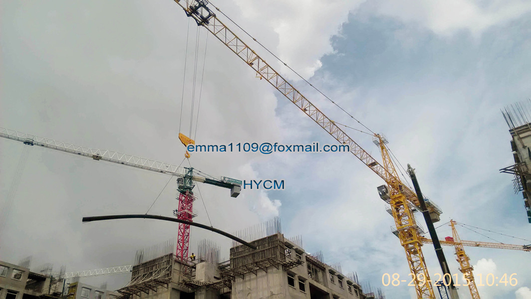25T TC7550 75M Jib Arm Huge Topkit Types of Tower Cranes 5.0T Tip Load