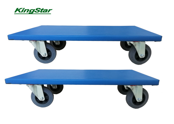 Heavy Duty Furniture Trolley 4 Wheel Moving Dolly With Blue Anti Slip Cover