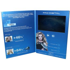 China VIF Free Sample Magnetic switch graduations digital video brochure 7 inch  with A4 / A5 paper for business invitations on sale