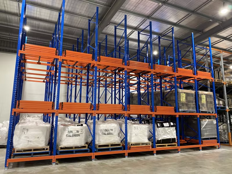 Q235B Or Q355B Steel Push Back Warehouse Racking High Density Pallet Racking 2–6 Pallets