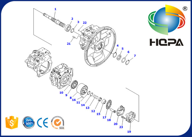 708-2G-00022 708-2G-00023 Hydraulic Main Pump Seal Kit for Komatsu PC350-7