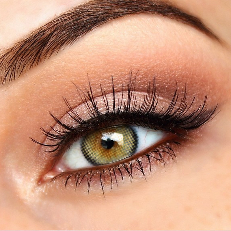 Zero Prescription Colored Hazel Honey Brown Contact Lens For Dark Eyes