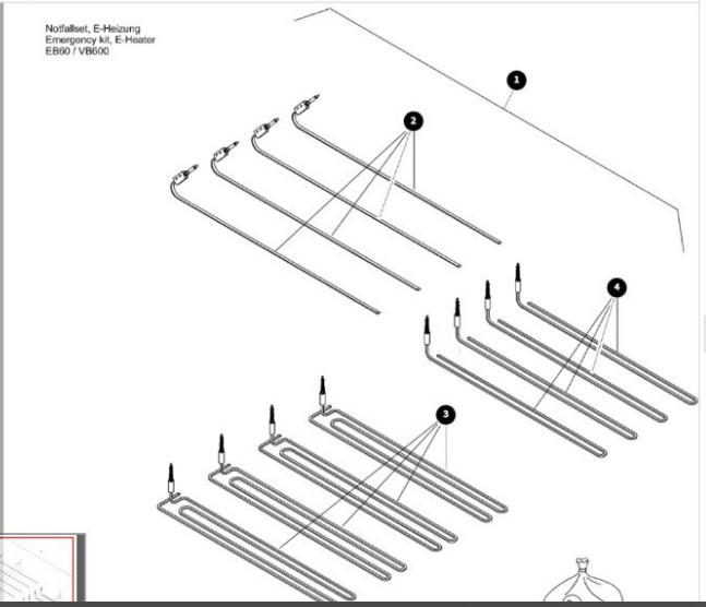 Heating Rod For Asphalt Paver V6000 Part Number 615300201