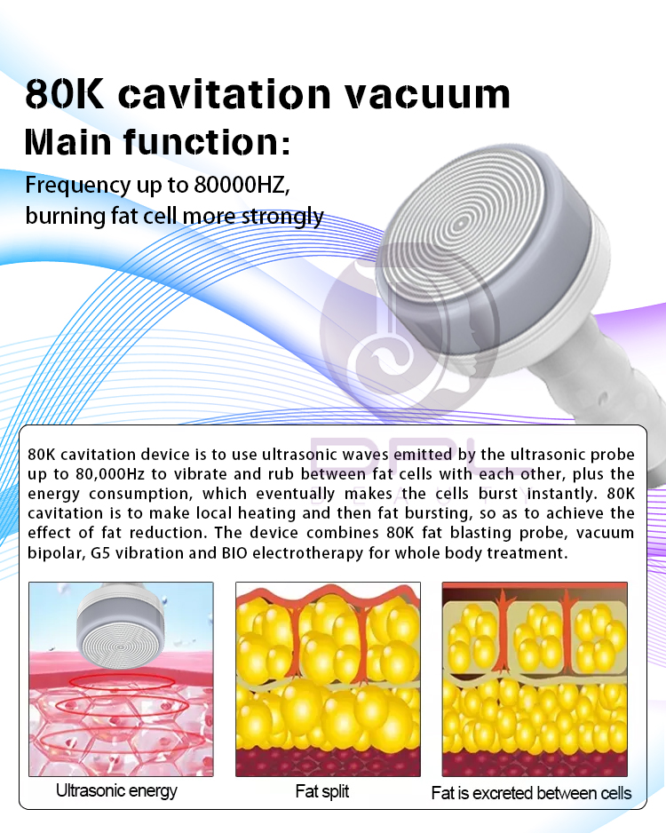 DPL cavitation et radiofrquence 6 In 1 80K Vacuum Cavitation System Radio Frequency R F Cavitation Slimming Beauty Machine