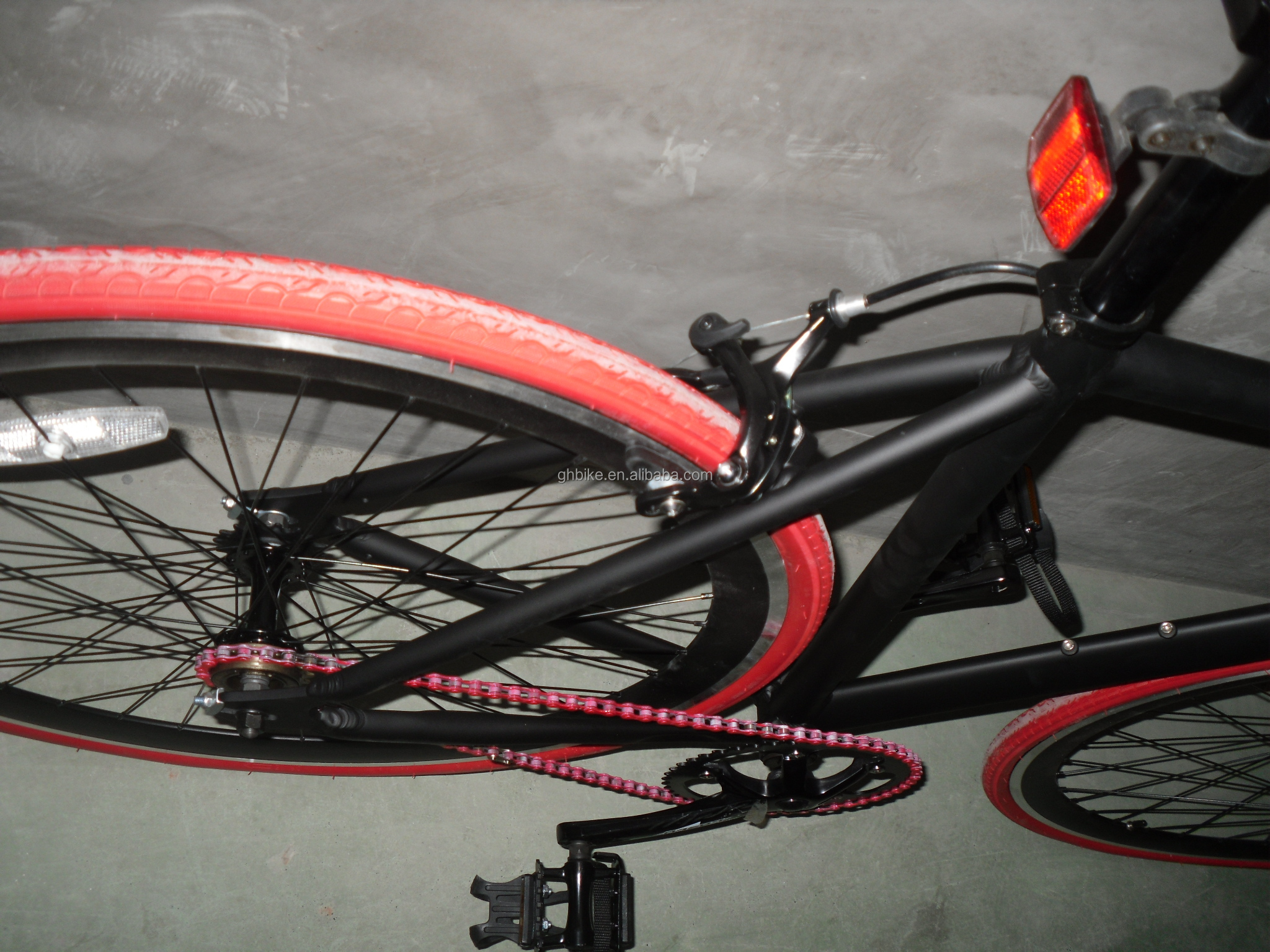 700C Full Matte Black OEM Aluminium Frame Single Speed Road Bike Gross Weight 13KG