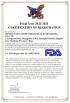 Qingdao Sino Crown Biological Engineering Co., Ltd. Certifications