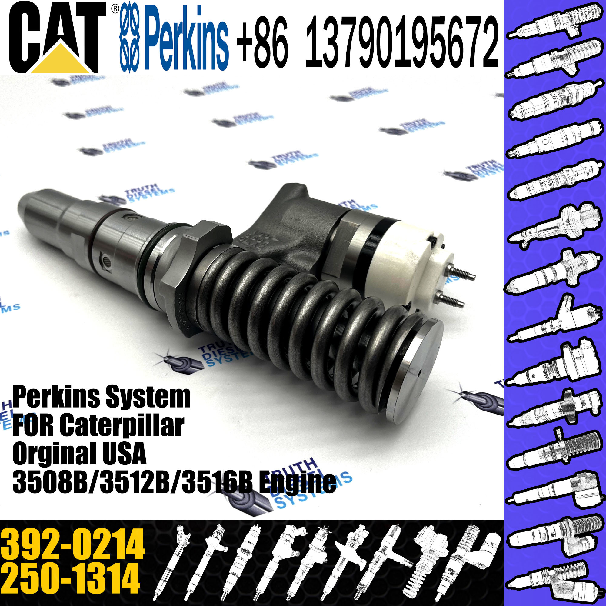 3512C/3516C engine fuel injector 359-5469 375-4106 392-0225 392-0214 with genuine packing