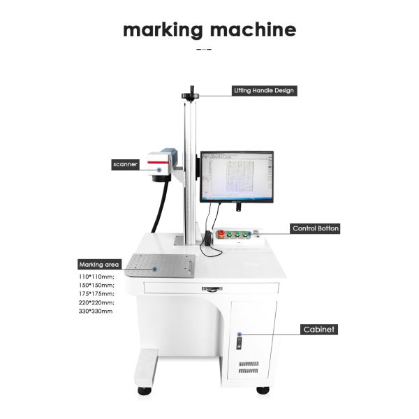 EZCAD System Metal Fiber Laser Marking Machine / Fiber Optic Laser Engraver