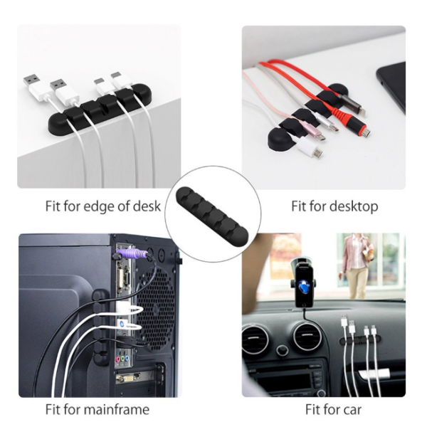Durable Cord Clamp Holder Cable Clip Adhesive Square Convenient