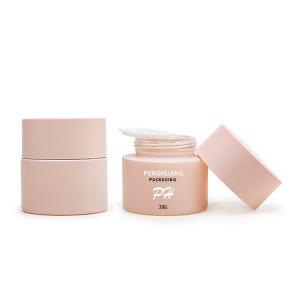 Quality Cosmetic Glass Cream Jar Container Pink Custom Deep Mouth Face Cream Jars 30g 50g for sale