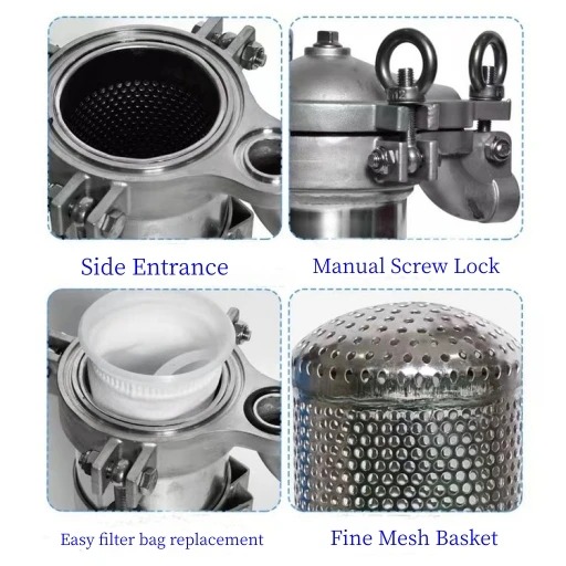 Shanghai Runlan's 25KG Stainless Steel 304/316/316L Filter Housing for Industrial Machines