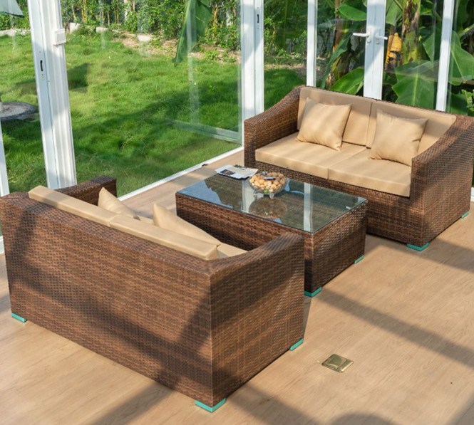 250kg Rattan Furniture Sofa And Chairs Set Hotel Villa Leisure Combination