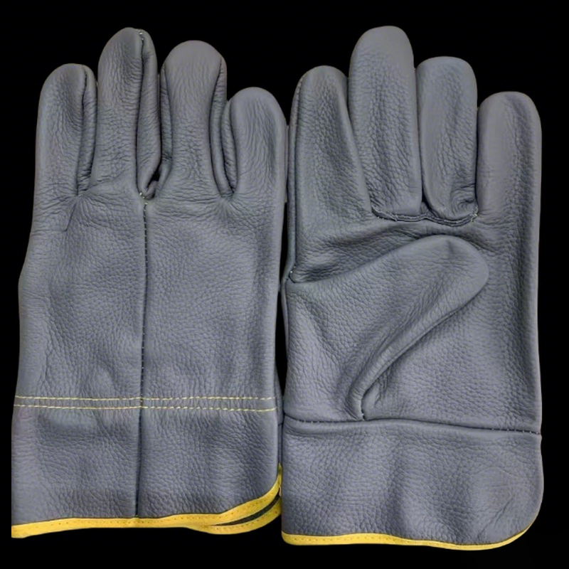 Split Cowhide Welding Gloves , Double Layer Heat Resistant Welder Gloves , Short Driver & Long Cuff Leather Safety Gloves , Anti Spark Wear Resistant