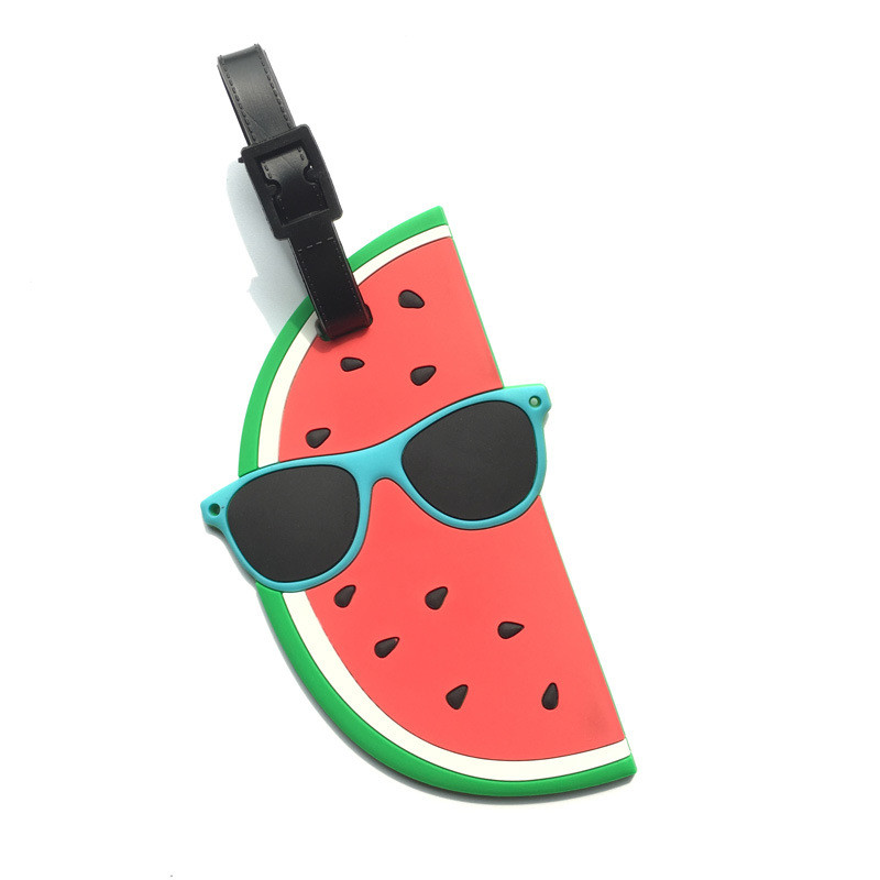 Fruit Luggage Straps Suitcase Tags Set Travel Adjustable Suitcase Belt Silicone Luggage Tags With Name ID Card