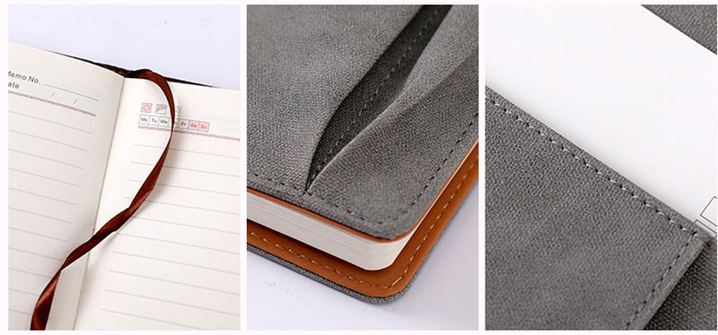 A5 Notebook Office Notepad with 44 Sheets Inner Pages Imitation Cloth PU Leather Cover
