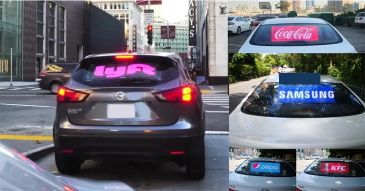 SMD3535 5500cd/sqm LED Sign Board 4G Wifi IP33 Car Taxi Rear Window