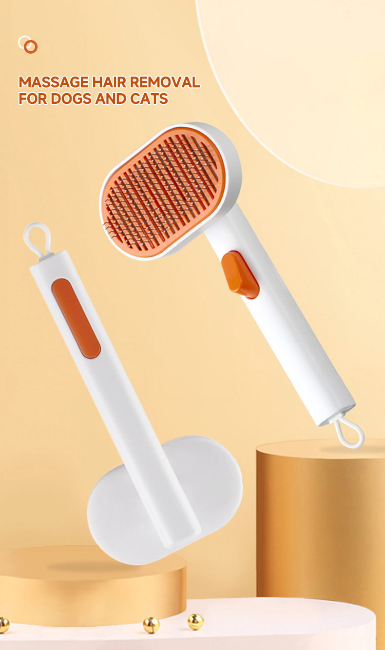 Pet Dog Brush Hair Removal Grooming Tools Cat One-Button Slicker Self Cleaning Comb