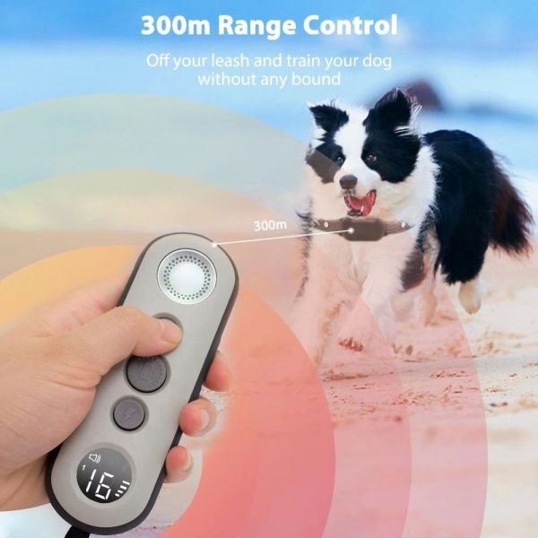 Rechargeable Waterproof Dog Trainer Neck Ring Electrostatic Remote Control Outdoor Pet Training Barking Collar