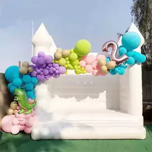 Wedding Pastel Pink Inflatable Bouncy Jump Castle Ball Pit Mini White Bounce House