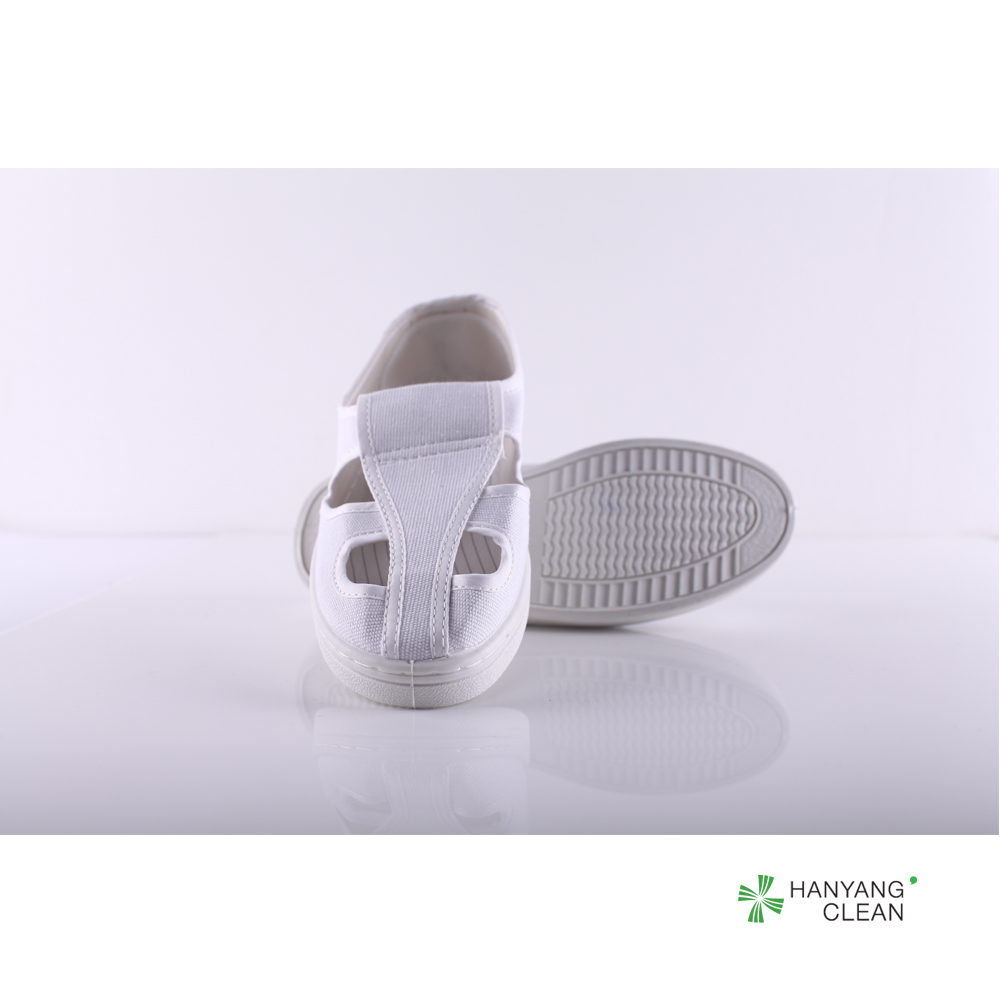 Wholesale Factory white four eyes breathable esd electronics canvas shoes for cleanroom