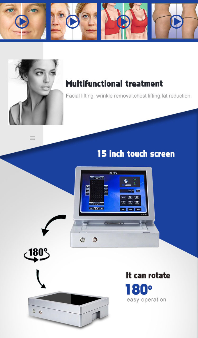Portable 3D HIFU Machine High Intensity Focused Smas V Face Lifting Cartridge