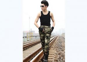 Quality Men Neutral Style Military Camouflage Pants Two Zipper Back Pockets For Field Training for sale