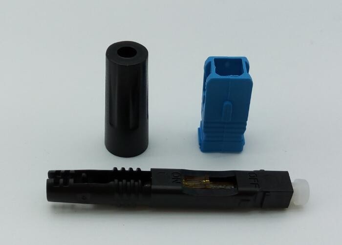 50mm Pre - Polished Fiber Optic Fast Connector Blue Single Mode Fiber Connectors
