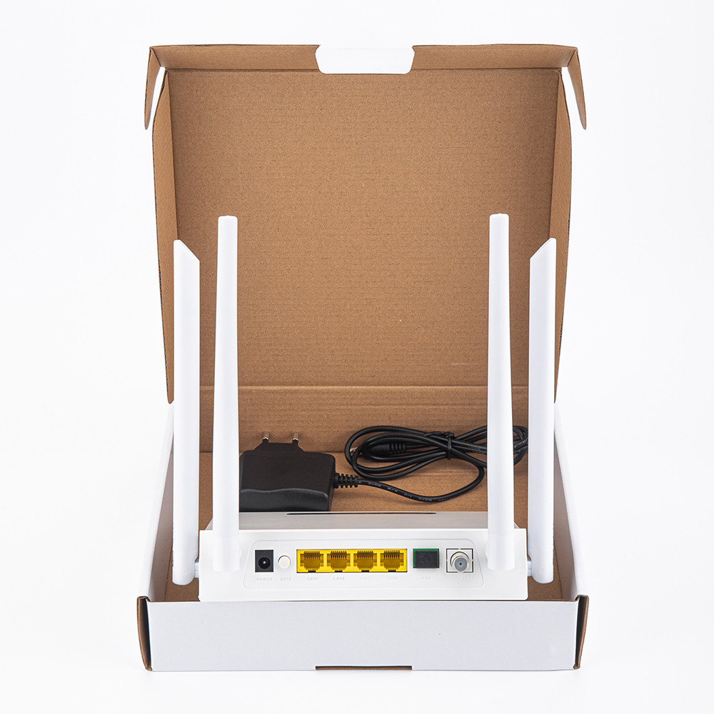 HiOSO Dualband Wifi ONU 4GE 4WIFI CATV Plastic Casing ONU FTTH FTTO Solution