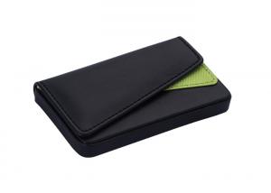 China PU Leather Name Card Holder Rectangle Magnetic Business Card Holder on sale