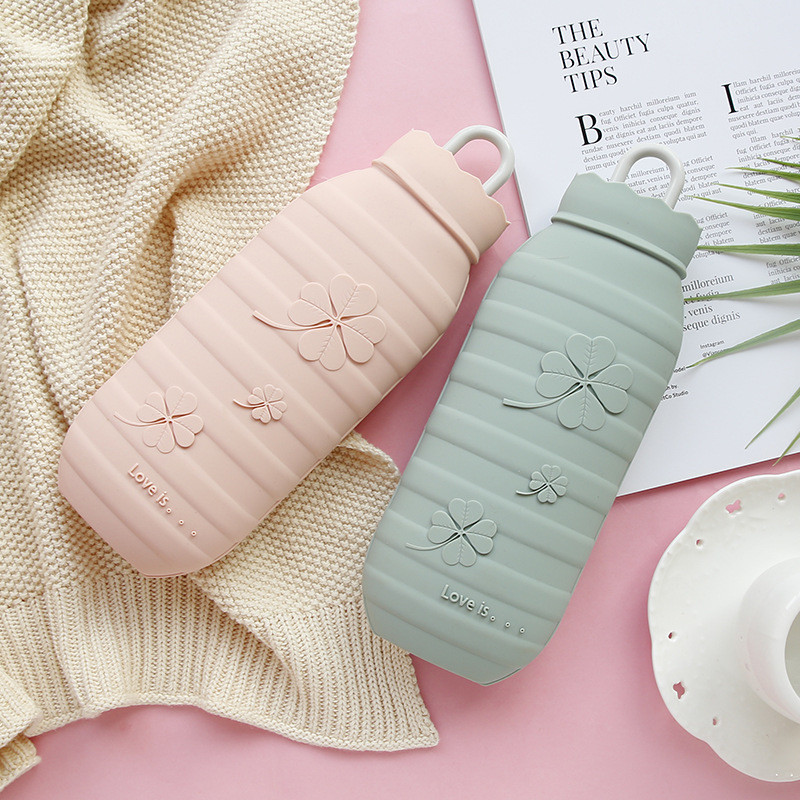Leak Proof Screw Cap Classic Silicone Hot Water Bottle For Menstrual Bed Warming