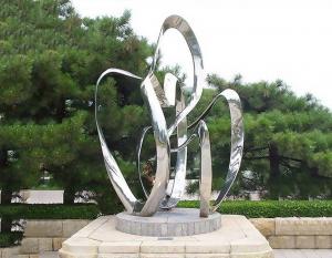 Quality Custom Contemporary Garden Ornaments Statues Polished Metal Outdoor Abstract Sculptures for sale