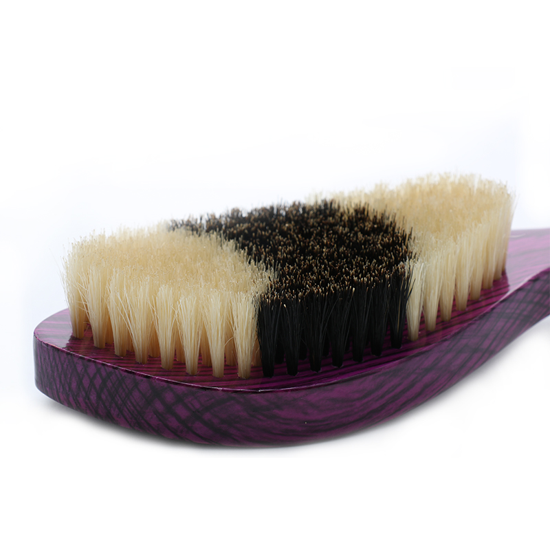 Laser Long Handle Pure Boar Bristle 360 Wave Hair Brush With Customized Pattern