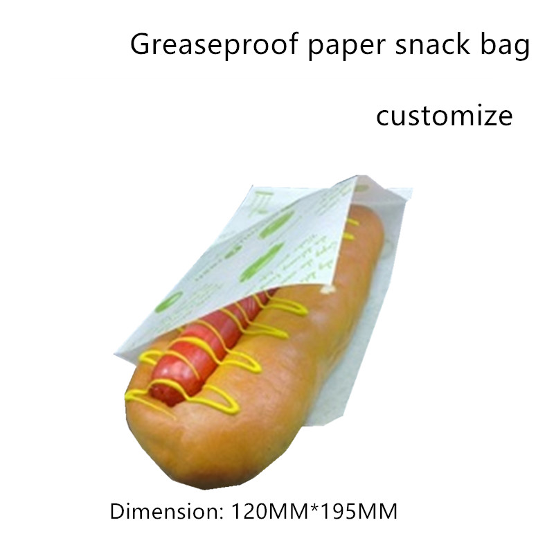 Square PE Coated 55gsm Wrapping Paper Bag For Burger