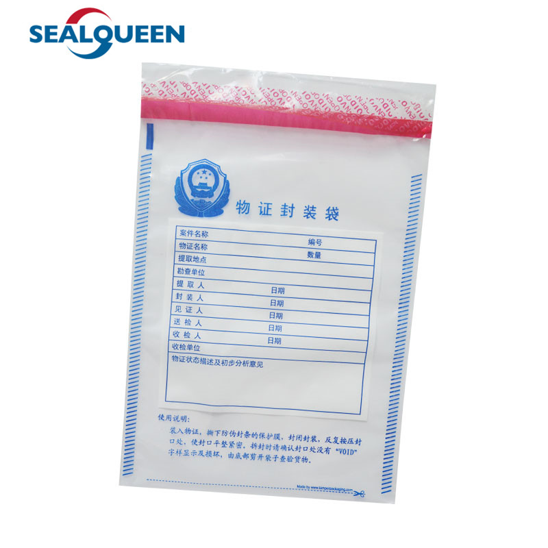 Plastic Self Adhesive Tamper Evident Bank Bag Security Deposit