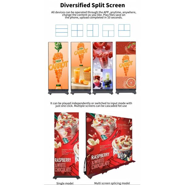 Indoor Digital Billboard Advertising Display Screen Folding LED Poster Screen