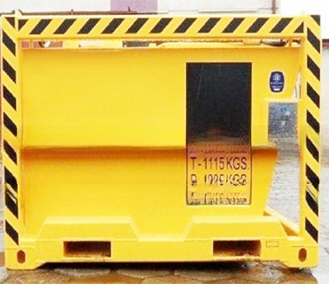 1115KGS Tare Mass Offshore Cutting Mud Skip BV Certified Closed Container for Drilling -20 C Design DNV 2.7-1 Standard