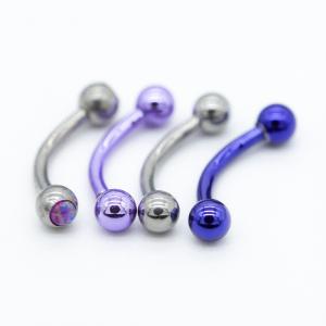 Quality Synthetic Opal 16 Gauge Eyebrow Piercing Jewelry Stainless Steel 8mm for sale