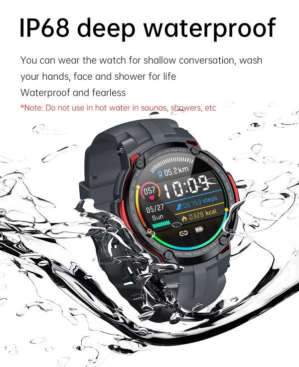 1.28inch ECG Blood Oxygen Smartwatch Body Temperature Sensor 70 Modes