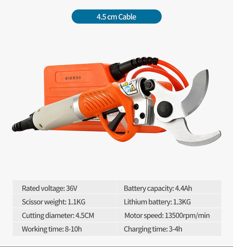 36V Lithium Battery Electric Pruning Scissors Charging Garden Bypass Pruning Shears From Swansoft