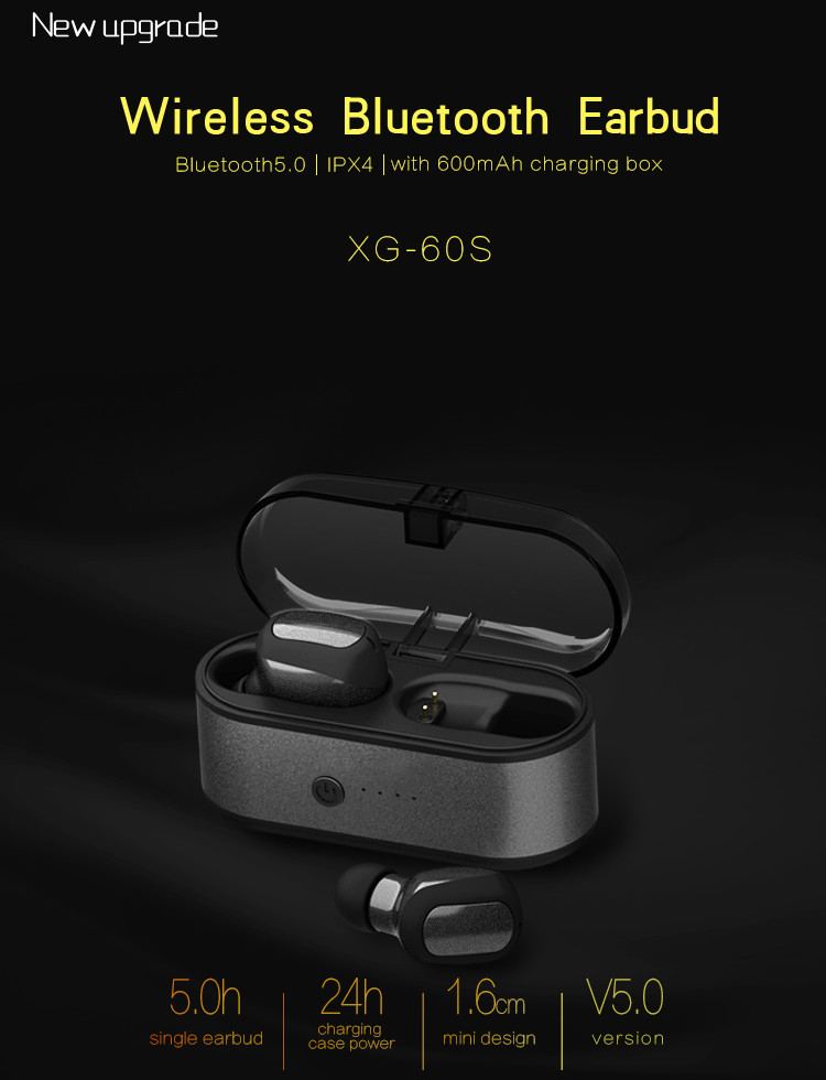 Wireless Bluetooth earphones XG-60S with wireless charging box