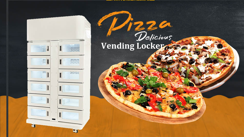 24 Hours Self Service Smart Locker Pizza Vending Machine Food Locker With Refrigerator