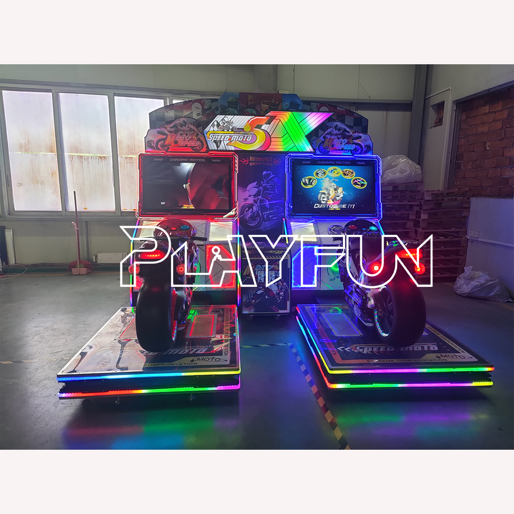 Playfun Coin operated game motorcycle arcade games motor racing video simulator full motion speed moto DX5