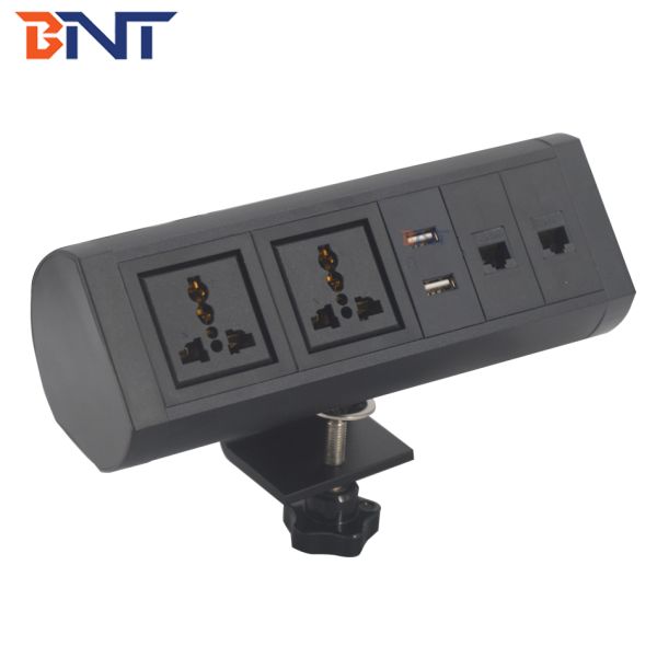 beautiful round design used for conference office room movable clamp on desk socket
