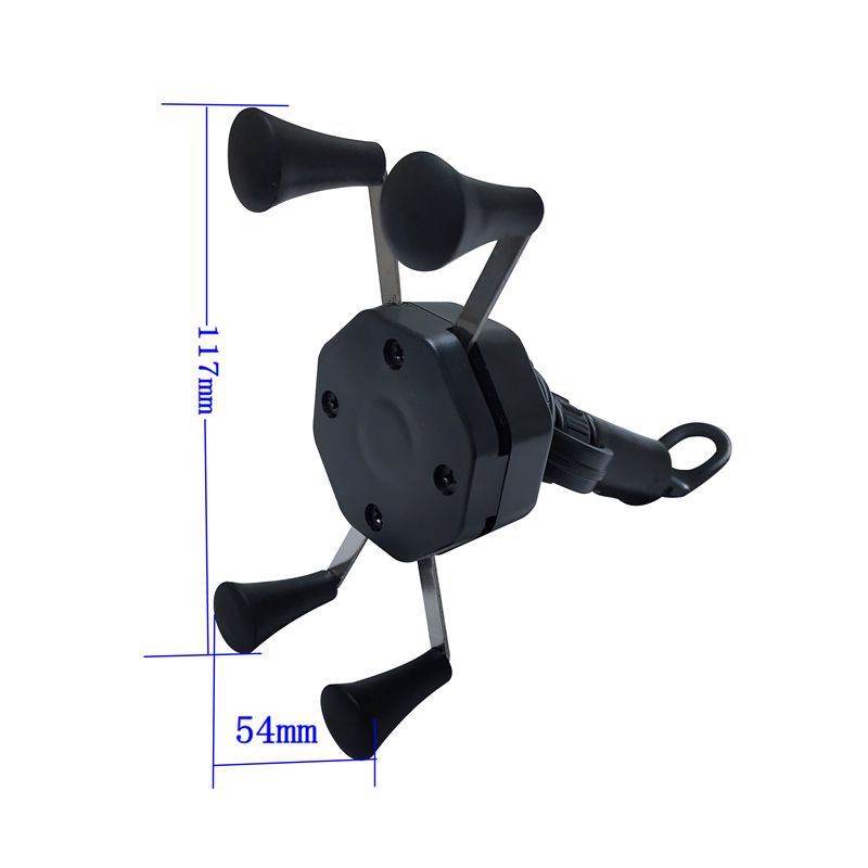 Anti Oxidative PVC X Claw Motorcycle Phone Mount 360D Rotatable